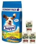 Chappi Chappi Száraz kutyatáp baromfival és zöldségekkel 13, 5kg + WILD FARM mix kutyaeledel 3x50g