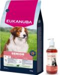  marka niezdefiniowana EUKANUBA Mature&Senior Small & Medium Breeds Bárány és rizs 12kg + LAB V lazacolaj kutyáknak és macskáknak 500ml