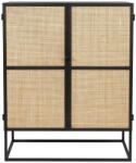 White Label Living Черен ратанов висок скрин 80x100 cm Guuji - White Label (4100068)