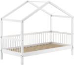 VIPACK Бяло детско легло тип къща от масивен бук 90x200 cm Forrest - Vipack (FOHB9014)