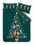 Catherine Lansfield Тъмнозелено единично спално бельо 135x200 cm Nutcracker - Catherine Lansfield (BD/57567/W/SQS/GR)