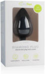 EasyToys Diamond - анален плъг с бял камък - голям - черен - lovesexshop
