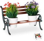 Relaxdays Mini virágtartó kerti pad kertbe, teraszra és erkélyre 10026425_58