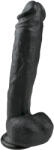 EasyToys - dildo cu ventuză și testicule - mare - 26, 5 cm - negru (8718627526484) Dildo