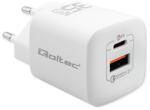 Qoltec GaN Ultra USB-C / USB-A Hálózati Töltő - 35 W, Fehér