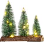 MagicHome Dekoráció MagicHome Karácsony, fenyőfák, műanyag, 12xLED meleg fehér, 20x5x20 cm, 2xAAA