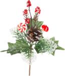 MagicHome Vianoce Ág MagicHome Karácsony, nyalókával és gombával, 19 cm