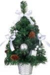 MagicHome Karácsonyfa MagicHome Karácsonyi, díszített, ezüst, masni, 40 cm