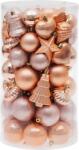 MagicHome Gömbök MagicHome Karácsony, készlet, 65 db, rózsaarany, vegyes, karácsonyfára