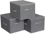 SONGMICS Összecsukható Tárolódoboz Szett Fedéllel Szürke (EUZ-RYZB03G)