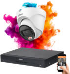DAHUA 1 dome biztonsági kamerás IP kamera rendszer 4MP színes éjszakai képpel (DAHUA-IP-4MP-T1E49-01)