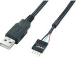 Akasa EXUSBIE-40 USB 2.0 Anya - USB 2.0 Apa Belső Összekötő Kábel 40cm, Fekete