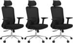 Mercury 3PACK Ergonomikus irodai szék ASPEN fekete (3 db)