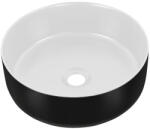 Eros SIMPLE 8 - PULTRA ültethető - Top Counter - porcelán mosdó- MATT FEKETE/FEHÉR - 36 x 36 x 13 cm (82MFMF6259) - globalvivamarket