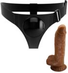 Pretty Love Harness - univerzális alsó dildóval - 17 cm (fekete)