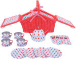 Bigjigs Toys Set de ceai cu buline în coș de picnic Bucatarie copii