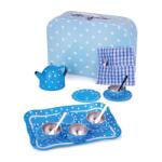 Bigjigs Toys Set de ceai cu buline albastre Bigjigs Toys Bucatarie copii