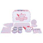 Bigjigs Toys Set de ceai cu buline în valiză Bucatarie copii
