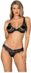 Obsessive Luvae - virágos, strasszos melltartó szett (fekete) (22136641131) - sexshopcenter