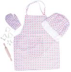 Bigjigs Toys szakácskészlet pöttyös köténykével