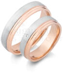  14 karátos fehér- és rozéarany karikagyűrű V508/FR V508/FR