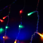  Crystalline toldható LED fényfüggöny, 120 x 120 cm, 144 db MULTI LED, átlátszó kábel, Kül- és beltér (KAT 313)