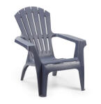 ProGarden Dolomiti fa hatású műanyag kerti fotel döntött támlás antracit szürke O319 (O319)