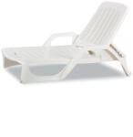 Miami műanyag kerti napozóágy fehér (LBM-WHT)