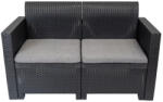  Nero kétszemélyes műanyag kerti kanapé grafit szürke (LBIN2K-GRA)