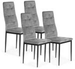 Homelux 4 db-os étkezőszék velúr szürke (F261-3KD_GRAY) - fabuland