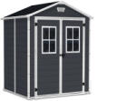 Keter Manor 6x5 DD műanyag kerti tároló ház sötét szürke - fehér ablakokkal (248080)