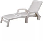 Omaha rattan hatású műanyag kerti napozóágy fehér (LBIO-WH)