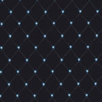  Fényháló, hideg fehér, 2 x 1 m, fekete kábel, 96 LED (KDL 135)