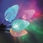  Kristálycsepp fényfüzér, zöld kábel, multi, 30 LED, 6 m (KDE 035)