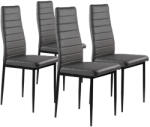 Homelux 4 db-os magas háttámlájú szürke műbőr étkezőszék (DC855-4_GREY) - fabuland