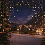  Árkád fényfüggöny, meleg fehér, átlátszó kábel, 2 x 2 m, 220 LED (KDB 003)