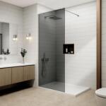 Water Fun Walk-in || Chrome zuhanyfal, füstüveggel 100, 200cm, 8mm, NANO (WSF-1000) - waterfun