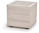 Prosperplast Prosperplas Madera Square Eco Wood virágcserép, 30 cm - fehér (DMA300W-S449W)