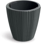 Prosperplast Oro Round virágcserép, 35 cm - sötét szürke (DBOR350-419U)