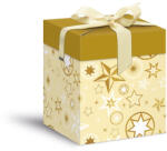  Díszdoboz Összehajtható 12x12x15 cm Arany Csillagok (MFP5370606)