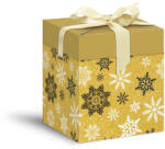  Díszdoboz Összehajtható 12x12x15 cm Arany Hópelyhek (MFP5370609)