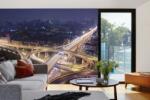 DIMEX ART Самозалепваща се флизелинова фототапета нощен град 375 x 250 см