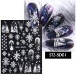  Körömmatrica - STZ-5D01 Karácsony hópihe