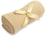 Sensillo csípkés pamut takaró 110x70 cm-Coffe Beige - bergon