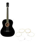 DEPOX Chitara clasica din lemn DEPOX®, set de corzi incluse, 95 cm, Clasic Black (F79 + F65)