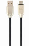 Gembird USB / microUSB-B töltő kábel 2m fekete gumis Gembird (CC-USB2R-AMmBM-2M)