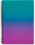 KARTON P+P Spirál füzet A/4, vonalas, 60 lapos, műanyag borítóval, OMBRE, türkiz-rózsaszín (KPP-8-16225) - officetrade