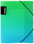 KARTON P+P Műanyag gumis mappa A/4, OMBRE, zöld-kék (KPP-6-95025) - officetrade