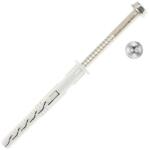 WKRET-MET Rögzítő tipli műanyag 10 x 160 + állványcsavar 7 x 165 mm, egész dobozban (25 db/doboz) (3045190)