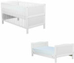 BabyNeeds Patut din lemn Nadia 140x70 cm transformabil Alb - BabyNeeds (BONAD01AL)
